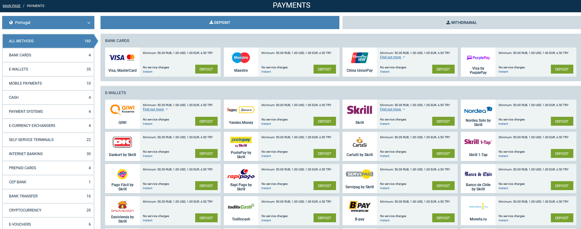 1xbet payments